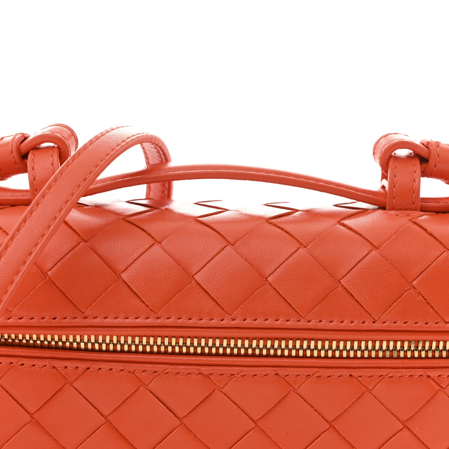 Bottega Veneta Calfskin Intrecciato Bang Bang Vanity Case Orange 8 of 12