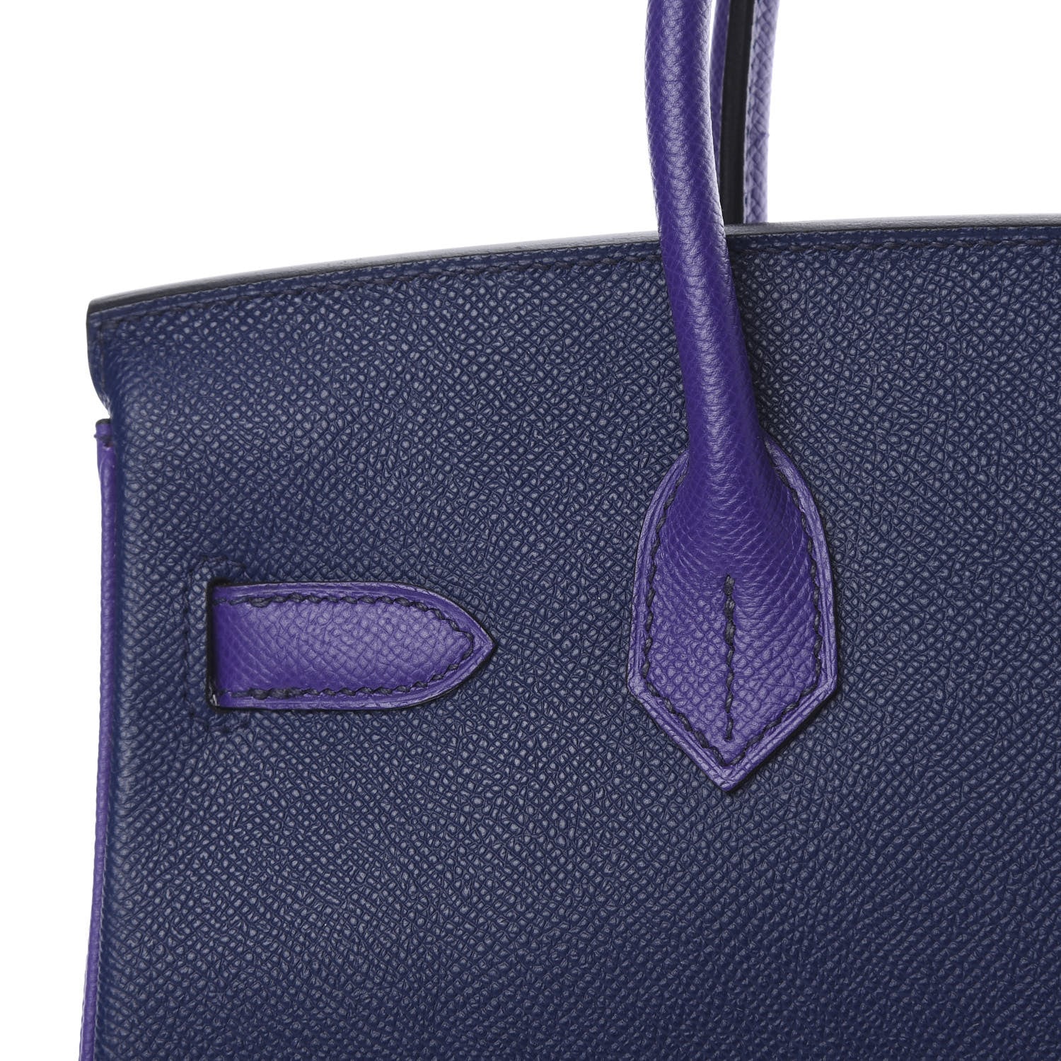 Hermes Epsom Horseshoe Birkin 30 Blue Encre Ultraviolet Rose Tyrien 9 of 35