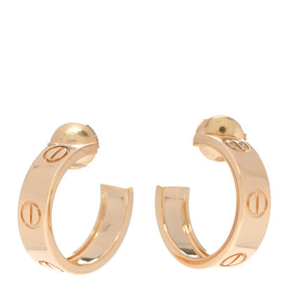 Cartier 18K Yellow Gold 5.5mm LOVE Hoop Earrings 1 of 6