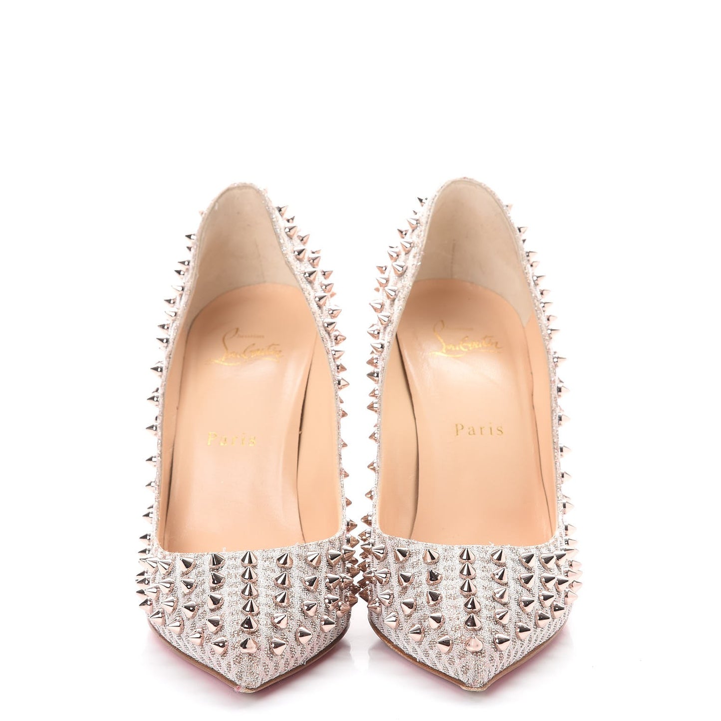 Pigalle Follies 100 Spiked Textured Lame 38.5 Rose Gold