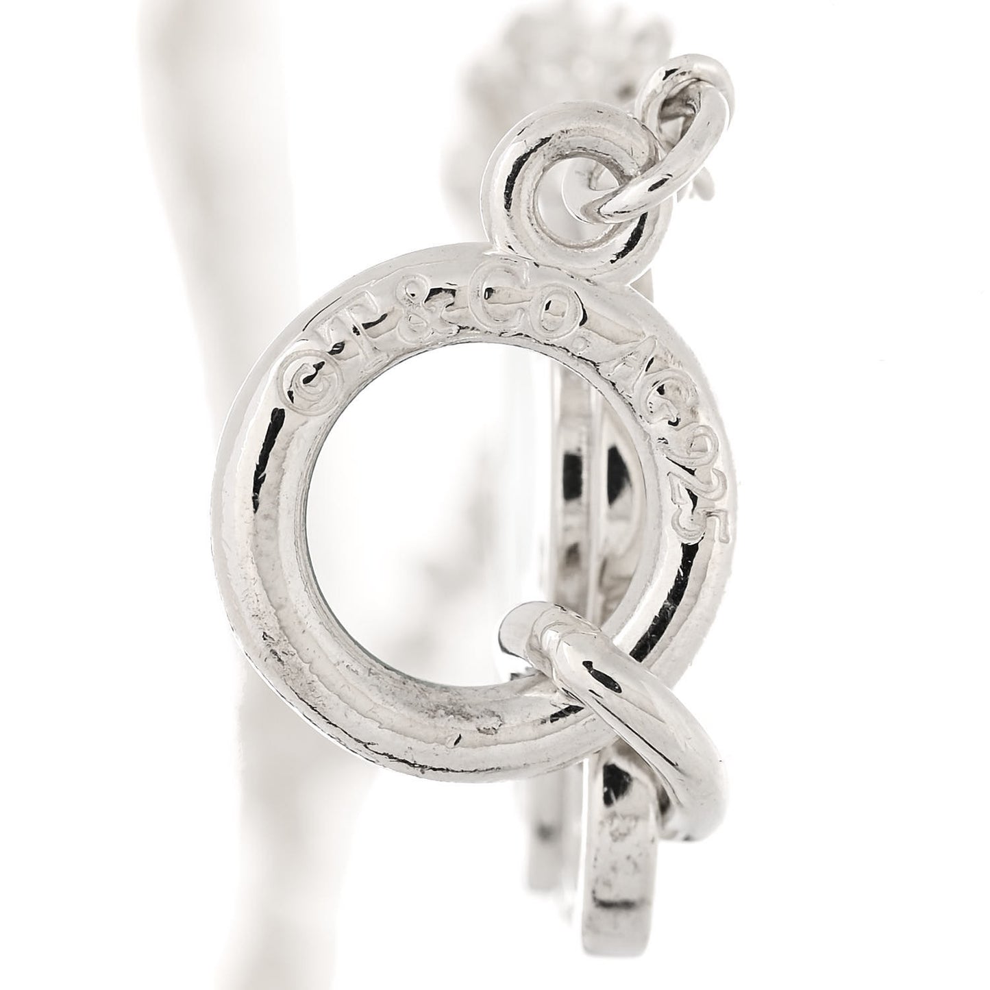 Sterling Silver Enamel Return to Tiffany Love Heart Tag Toggle Bracelet Blue