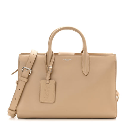 Saint Laurent Calfskin Medium Jane Tote Bag Dark Beige 1 of 12