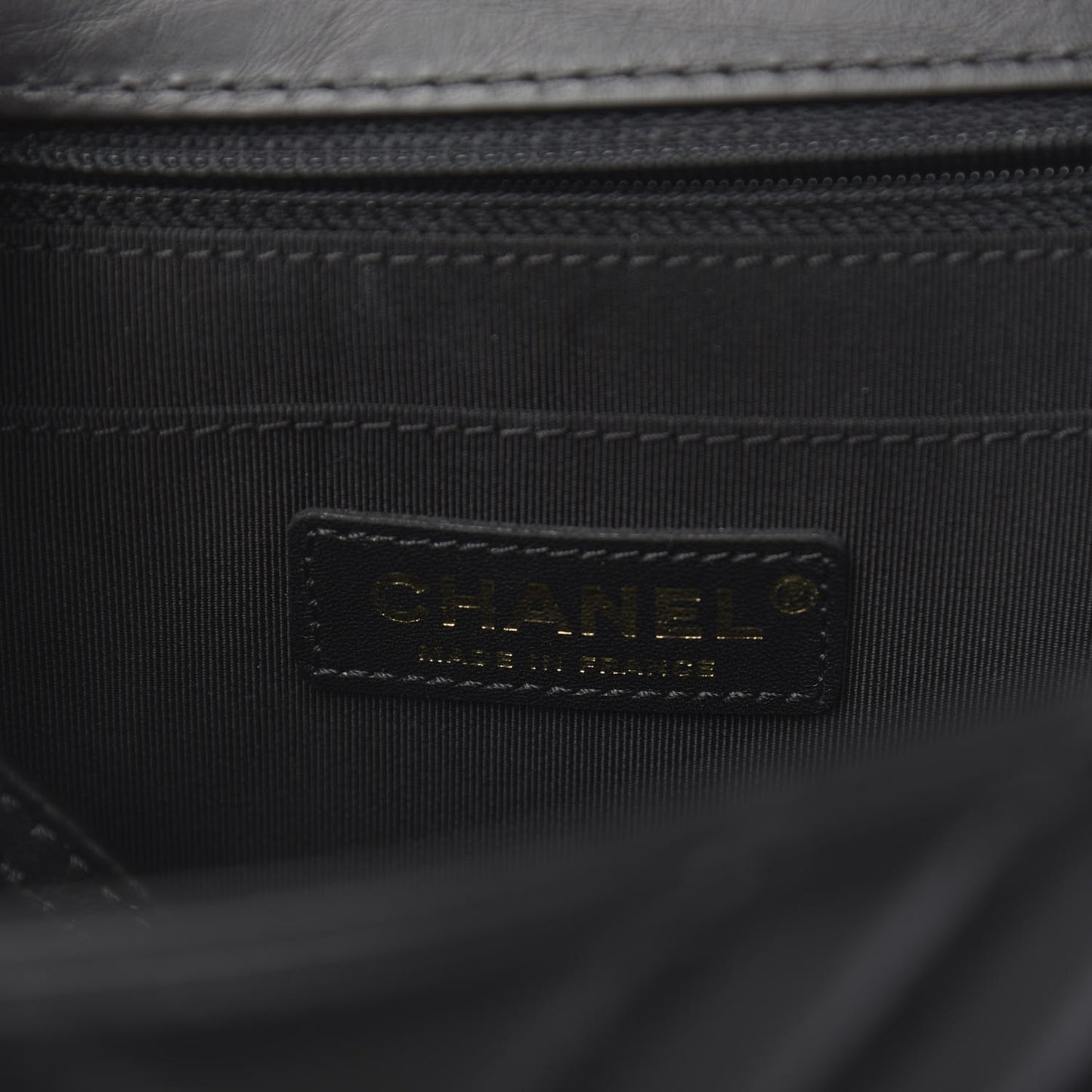 Aged Calfskin Chevron Quilted Backpack Black