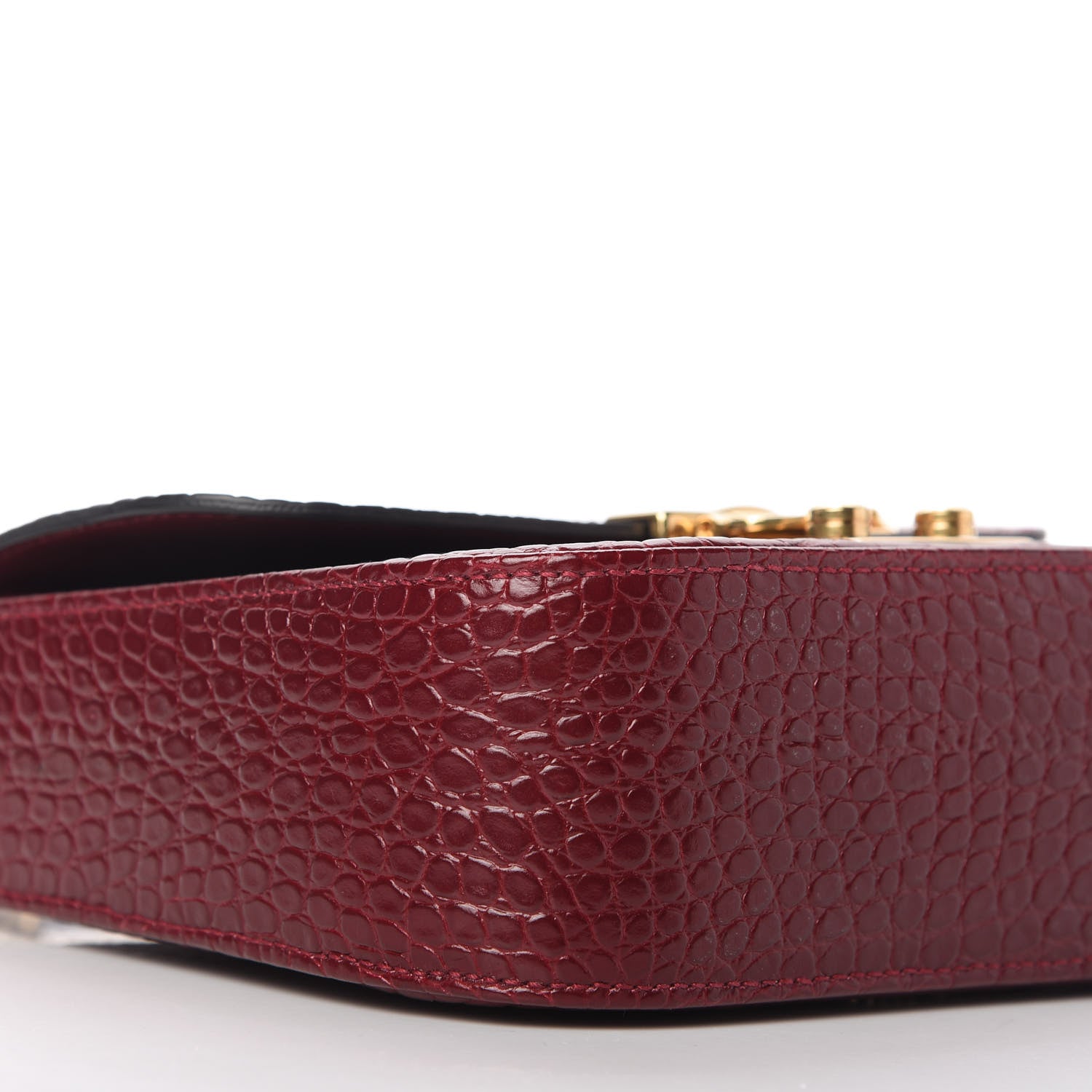 Miu Miu Crocodile Print Calfskin Top Handle Bag Rubino 6 of 10