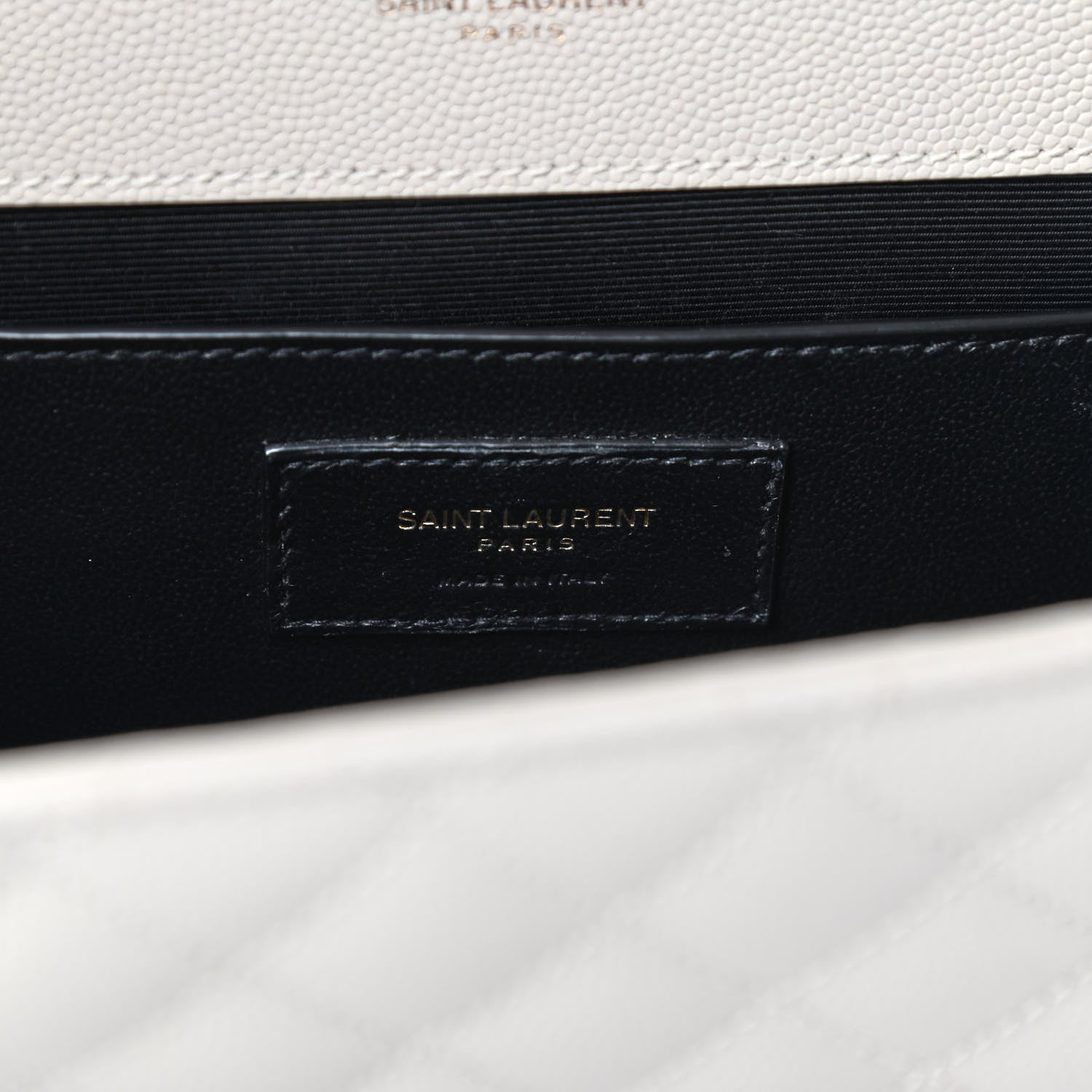 Saint Laurent Grain De Poudre Textured Mixed Matelasse Medium Triquilt Monogram Satchel Crema Soft 6 of 6