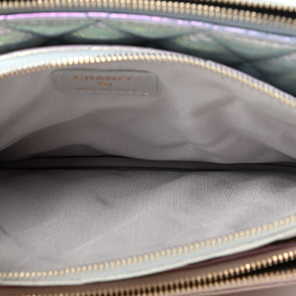 Chanel Iridescent Crumpled Calfskin Trio Cosmetic Case Blue Pink Ivory 8 of 12