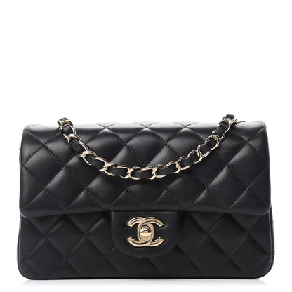 Chanel Lambskin Quilted Mini Rectangular Flap Black 1 of 12