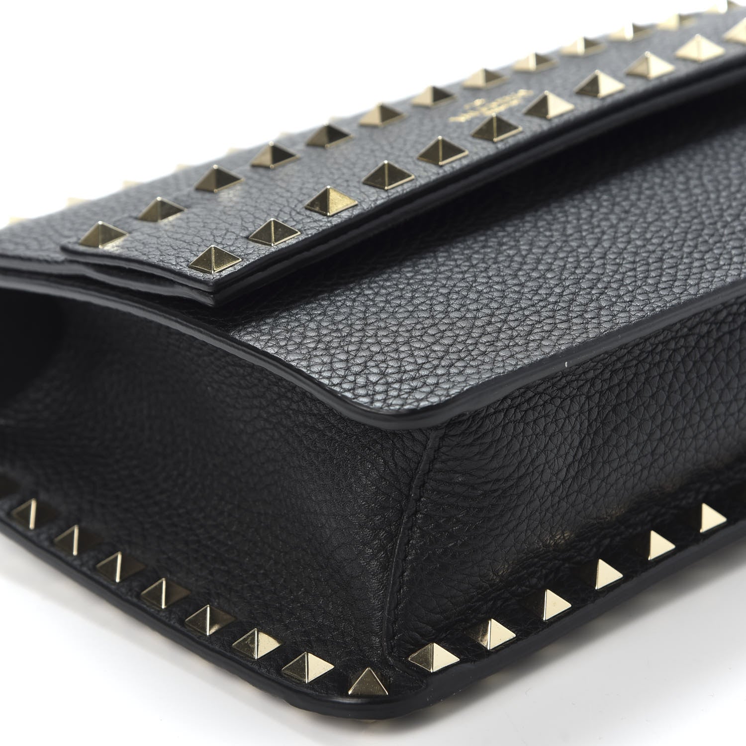 Valentino Garavani Pebbled Calfskin Rockstud Side Slip Crossbody Black 5 of 8