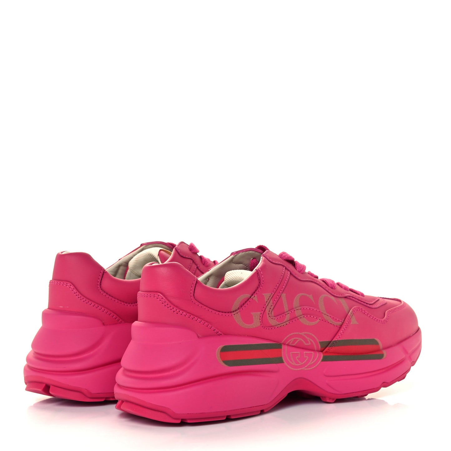 Calfskin Logo Womens Rhyton Sneakers 36.5 Box Pink