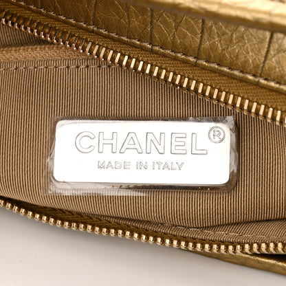 Chanel Metallic Calfskin Crocodile Embossed Medium Gabrielle Cocodile Hobo Gold 6 of 12