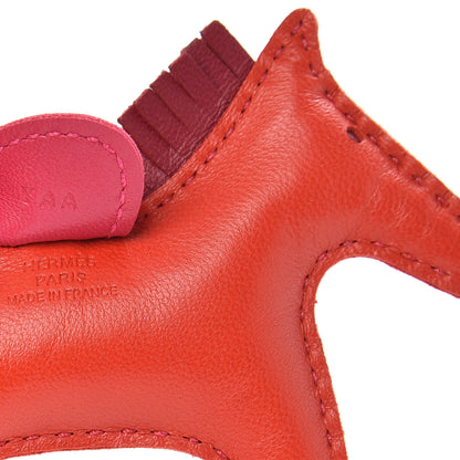 Hermes Milo Lambskin Grigri Rodeo Horse Bag Charm PM Rouge Indien Rubis Rose Mexico 3 of 4
