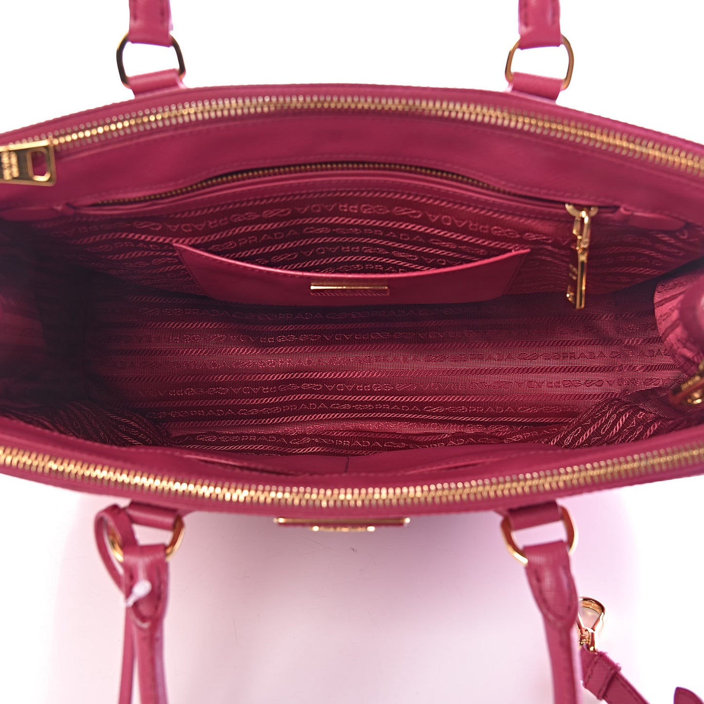 Saffiano Medium Galleria Double Zip Tote Fuxia