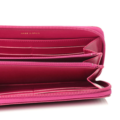 Chanel Caviar Quilted Large Boy Zip Around Wallet Fuchsia 4 of 4