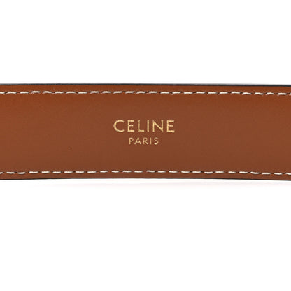 Celine Box Calfskin Medium 25mm Triomphe Belt 80 32 Tan 5 of 6