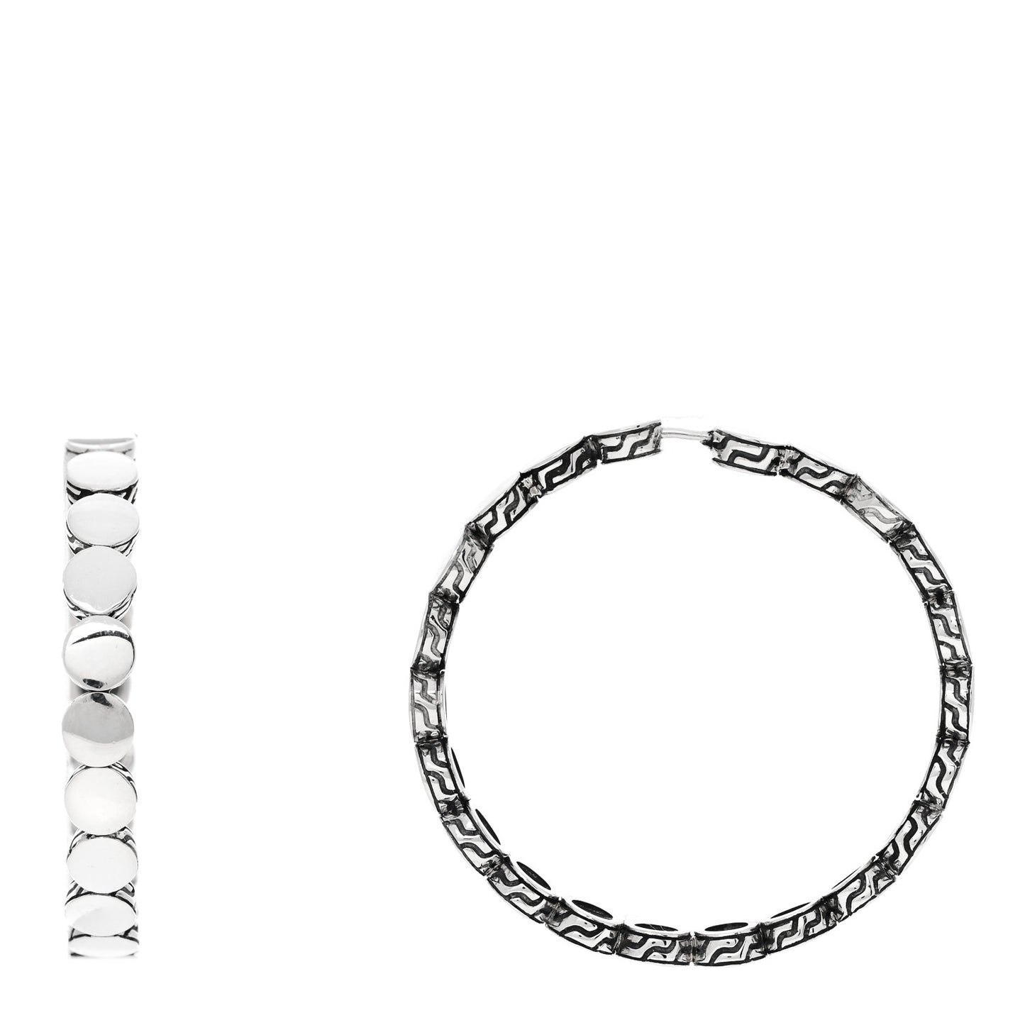 Sterling Silver Dot Hoop Earrings