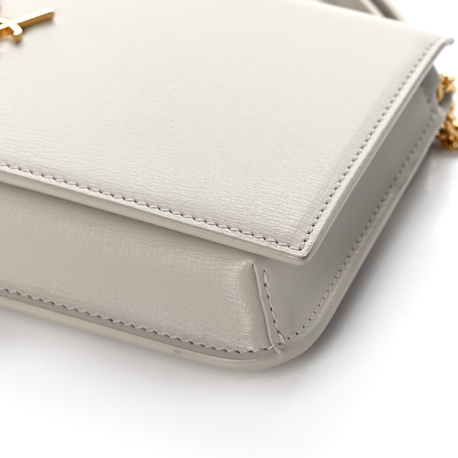 Saint Laurent Smooth Calfskin Monogram Phone Holder Crossbody Blanc Vintage 9 of 11