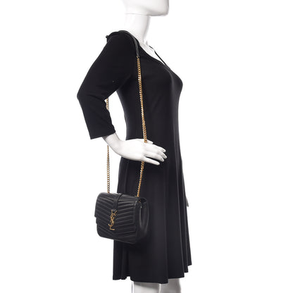 Saint Laurent Lambskin Matelasse Chevron Monogram Small Sulpice Bag Black 2 of 10