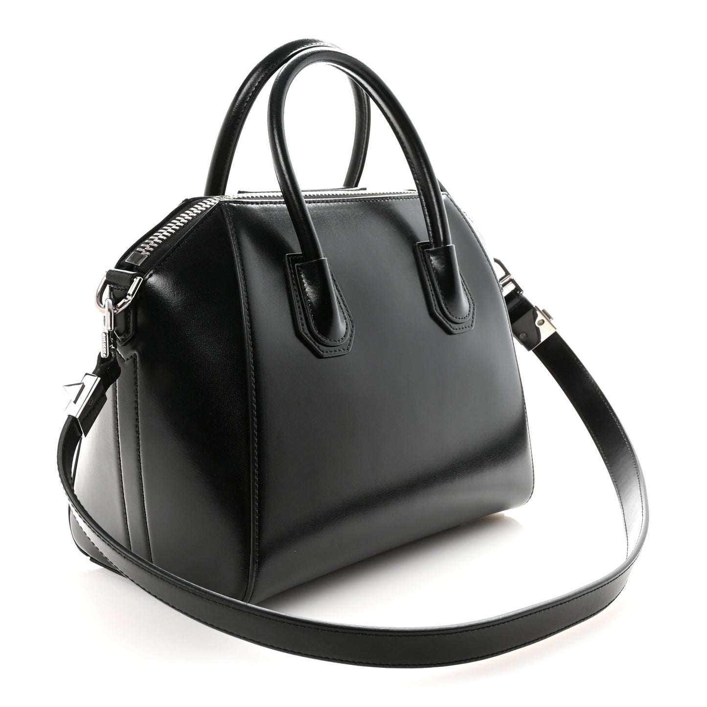 Shiny Lord Calfskin Small Antigona Black