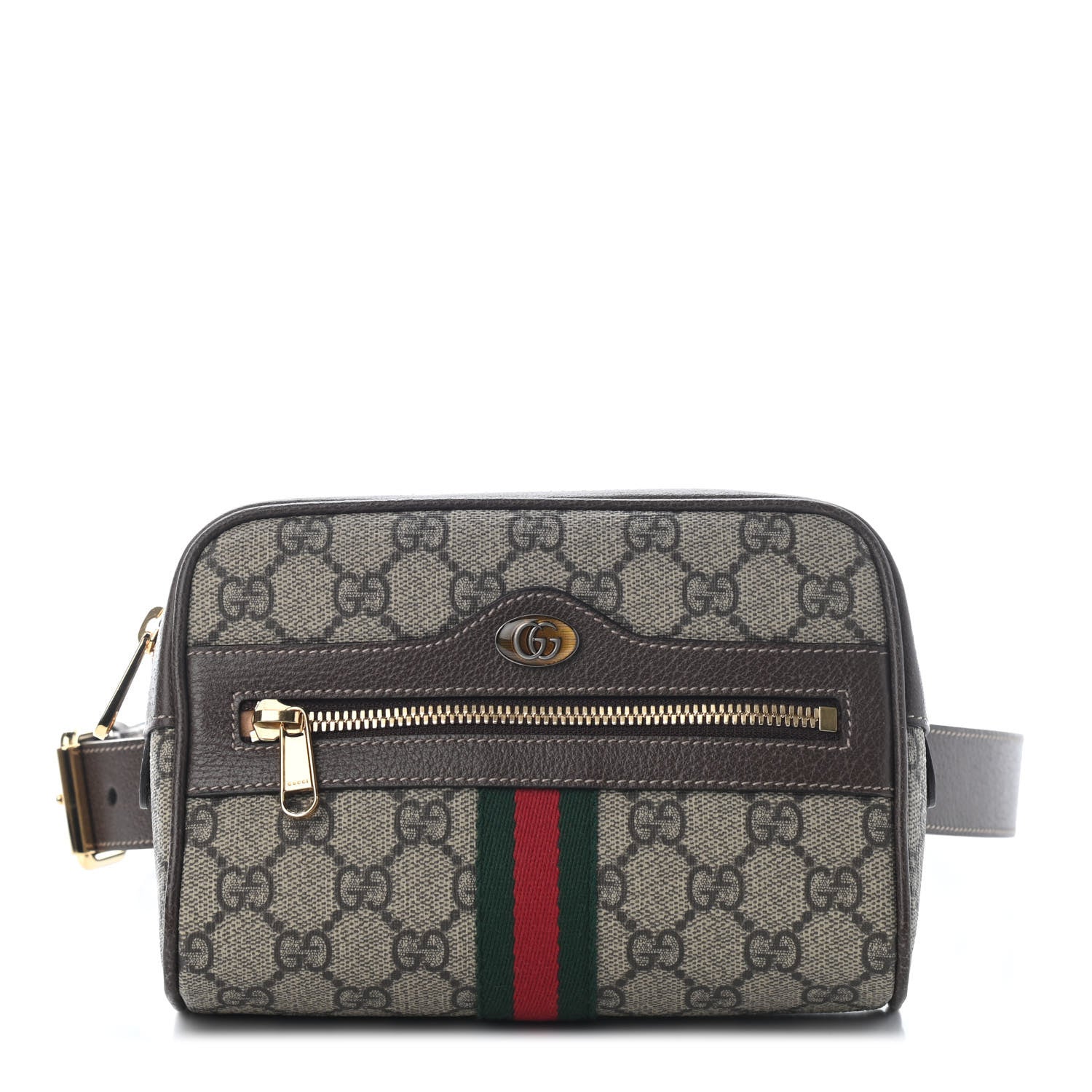 Gucci GG Supreme Monogram Web Small Ophidia Belt Bag 95 38 Dark Brown 1 of 9