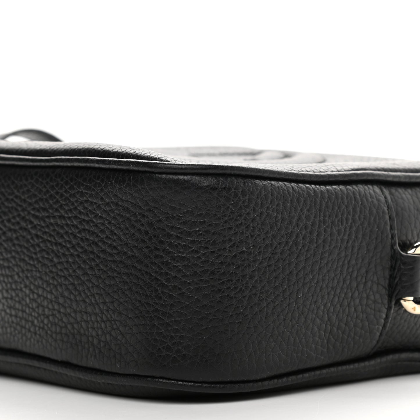 Pebbled Calfskin Small Soho Disco Bag Black