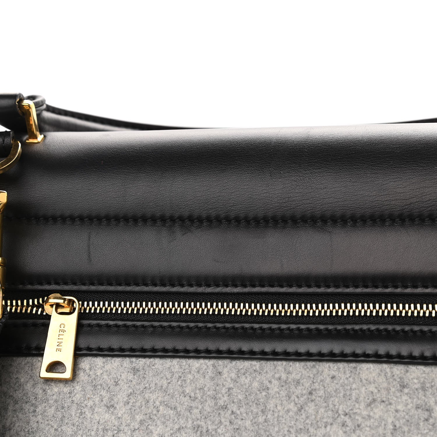 Celine Felt Smooth Calfskin Medium Trapeze Pearl Grey 12 of 14