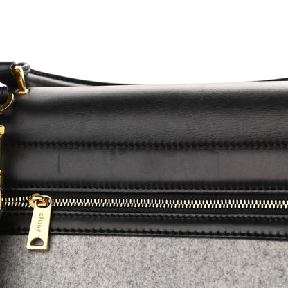 Celine Felt Smooth Calfskin Medium Trapeze Pearl Grey 12 of 14