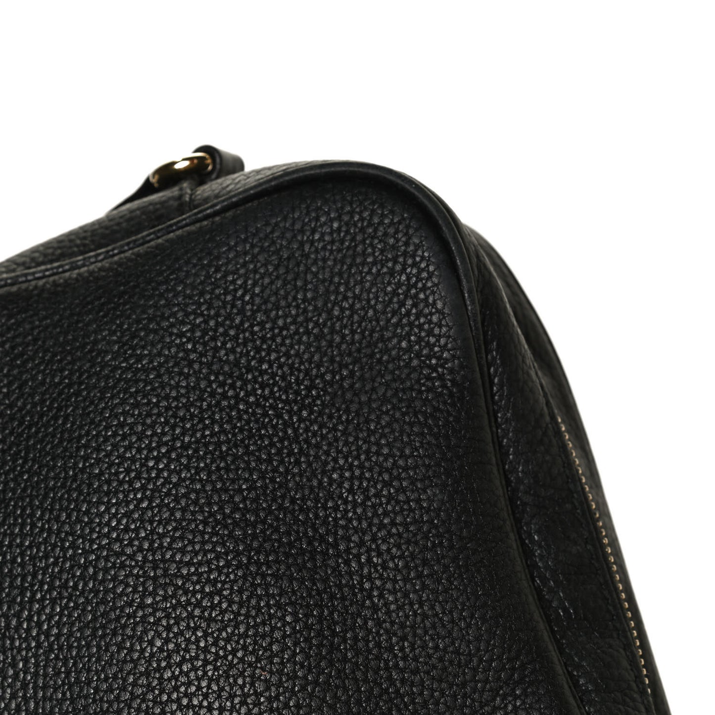 Pebbled Calfskin Small Soho Disco Bag Black