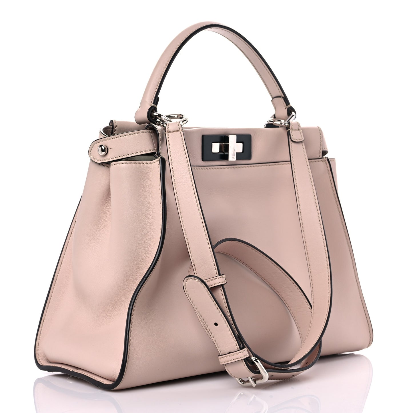 Vitello Seta Shiny Nappa Medium Peekaboo Iconic Satchel Soap Opale