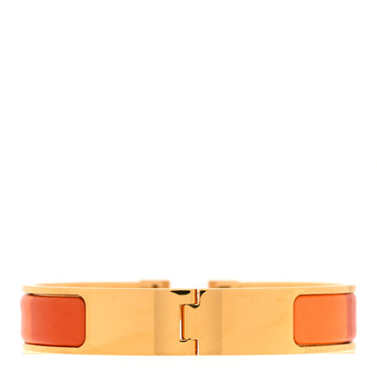 Hermes Enamel Narrow Clic Clac H Bracelet PM Rainbow Orange 3 of 4