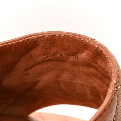 Chanel Lambskin Quilted CC Mules Sandals 37 Brown 8 of 9