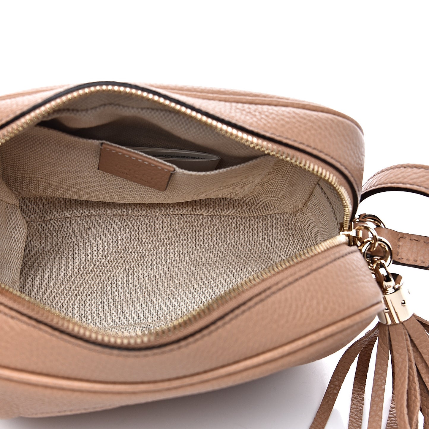 Pebbled Calfskin Small Soho Disco Bag Camelia