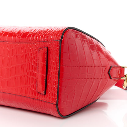 Givenchy Calfskin Crocodile Embossed Mini Antigona Red 11 of 15