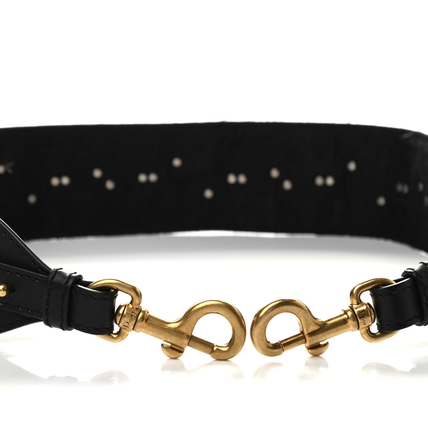 Canvas Embroidered Studded Camouflage Shoulder Strap Black