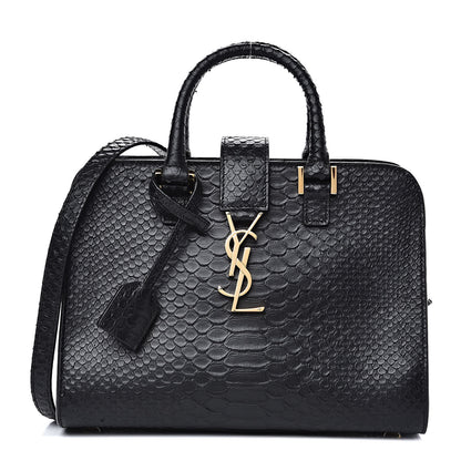 Saint Laurent Python Calfskin Embossed Monogram Baby Cabas Black 1 of 9