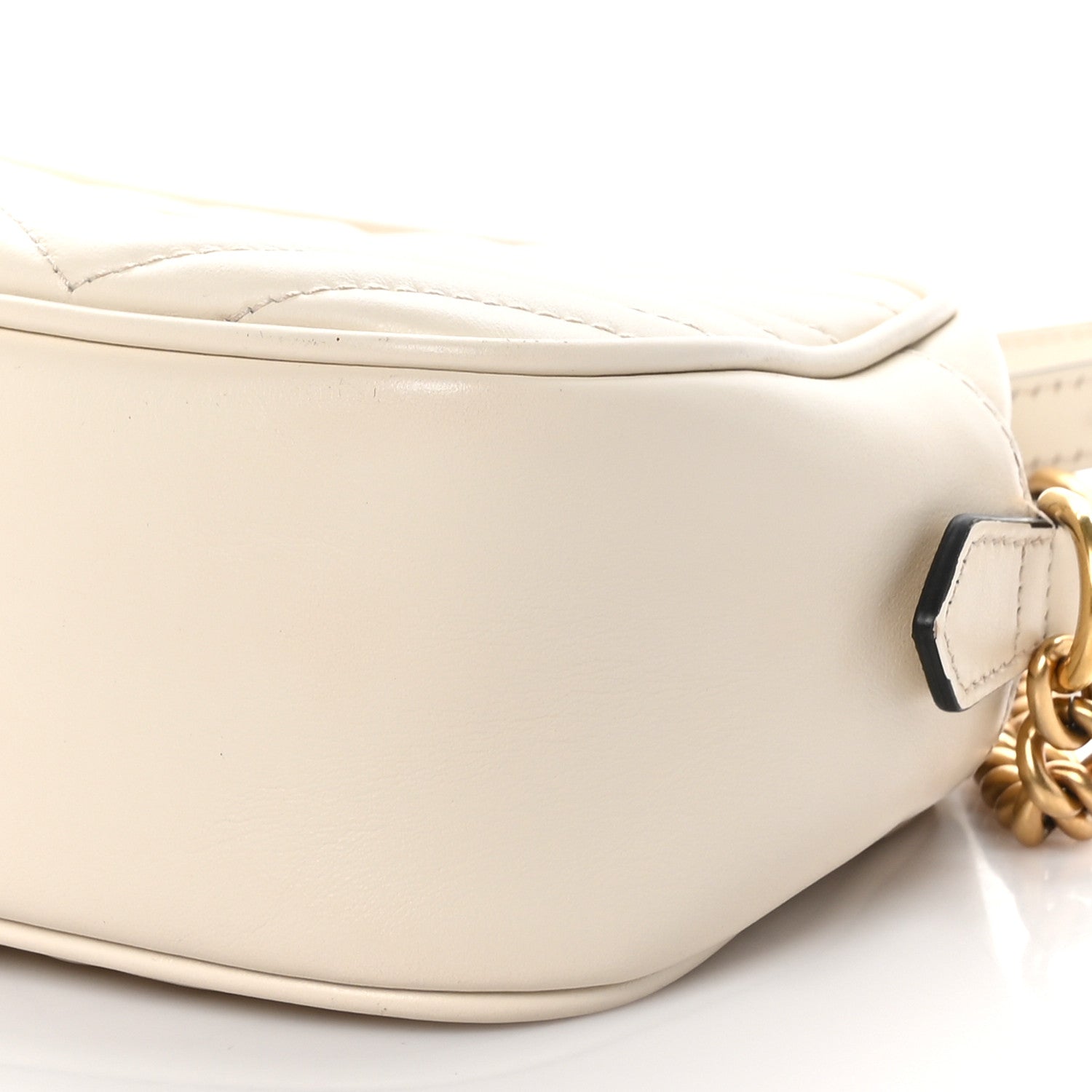 Gucci Calfskin Matelasse Small GG Marmont Chain Shoulder Bag White 9 of 9