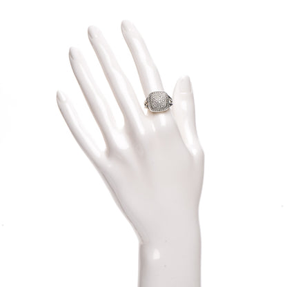 David Yurman Sterling Silver Diamond 11mm Albion Pave Ring 54 7 2 of 5