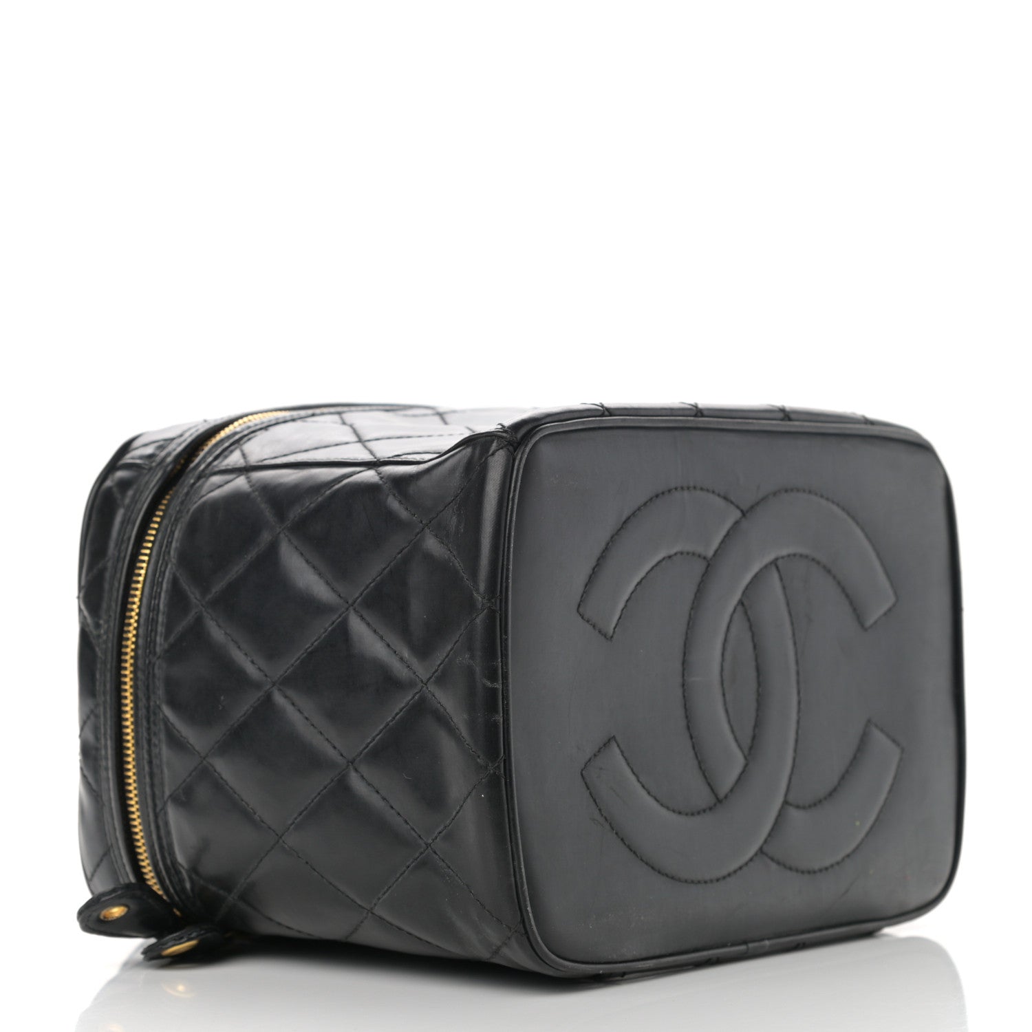 Chanel Lambskin Quilted Vanity Pouch Black 4 of 12