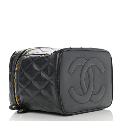 Chanel Lambskin Quilted Vanity Pouch Black 4 of 12