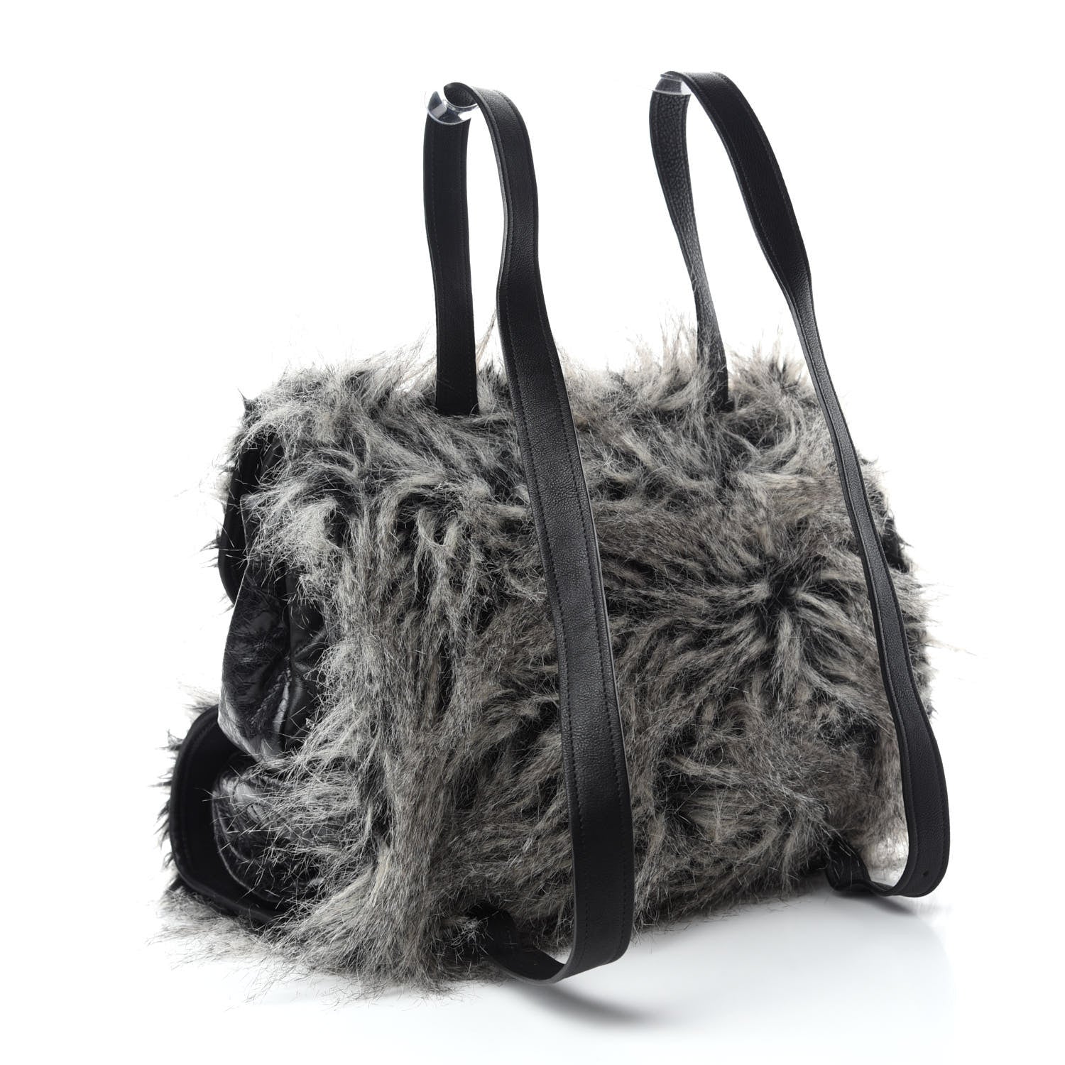 Chanel Iridescent Calfskin Fantasy Fur Backpack Grey 3 of 12