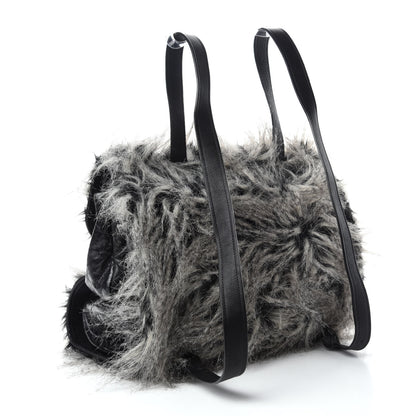 Chanel Iridescent Calfskin Fantasy Fur Backpack Grey 3 of 12
