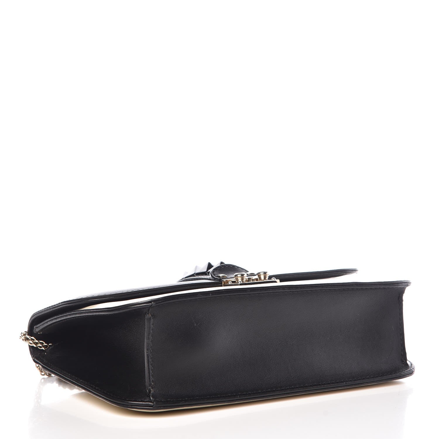 Valentino Garavani Vitello Medium Glam Lock Rockstud Flap Black Light Ivory 4 of 8