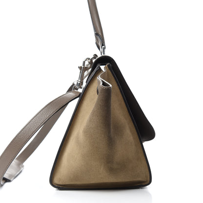 Celine Drummed Calfskin Suede Small Trapeze Taupe 9 of 14
