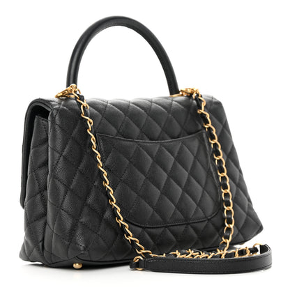 Chanel Caviar Quilted Small Coco Handle Flap Black 3 of 11