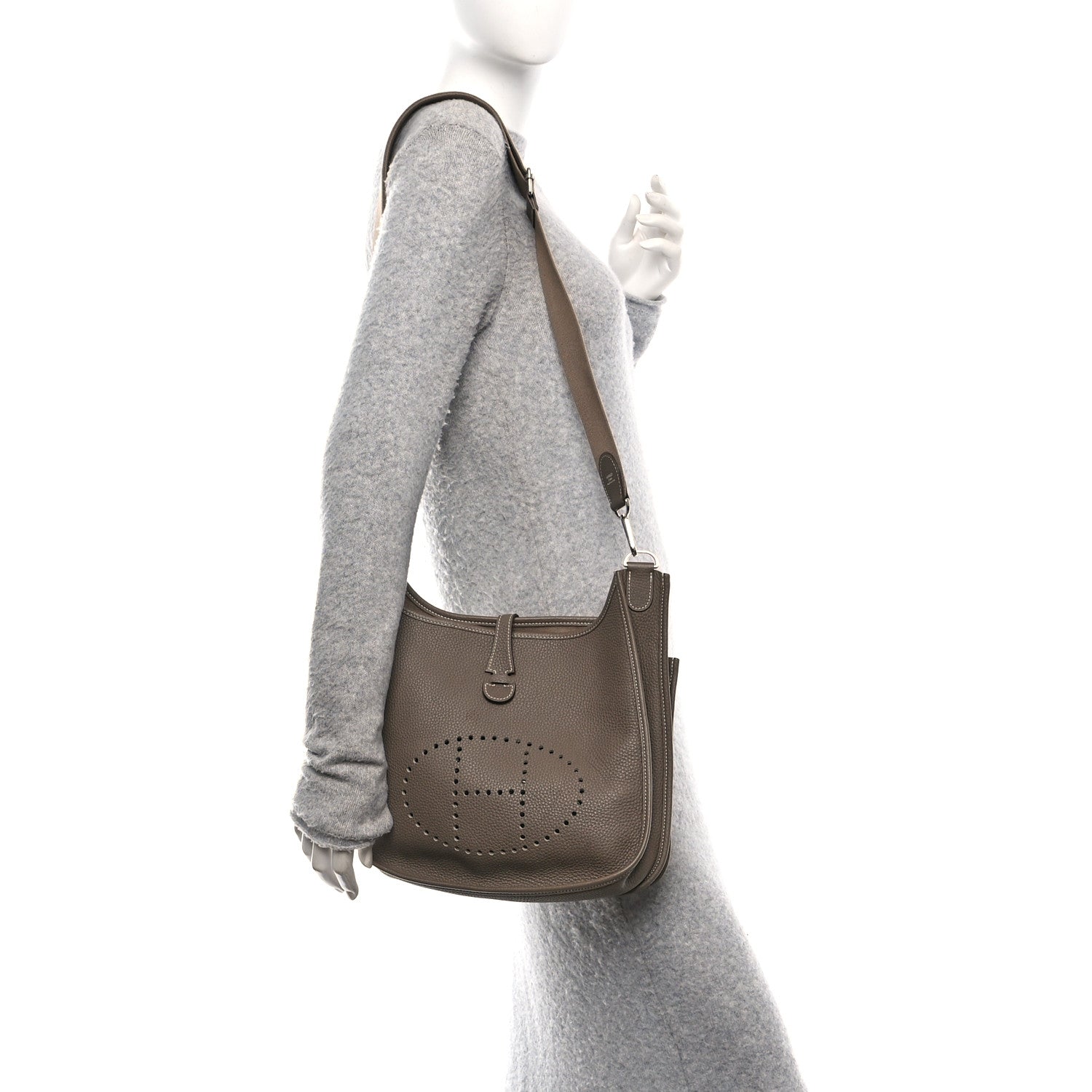 Hermes Taurillon Clemence Evelyne III PM Etoupe 2 of 10