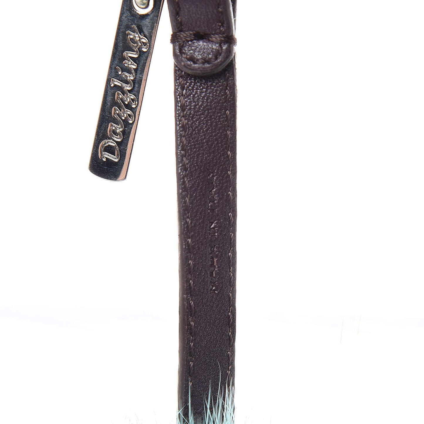 Shiny Nappa Mink Fox Fur Crystal QuTweet Dazzling Bag Bug Charm Bordeaux Seashell Multicolor