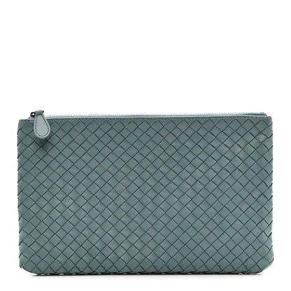 Bottega Veneta Nappa Intrecciato Zip Pouch Blue 1 of 7