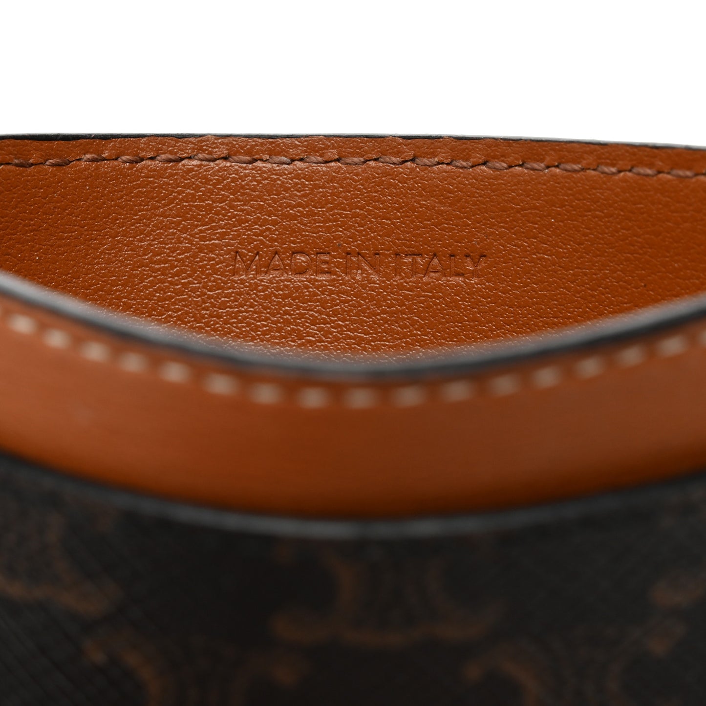 Triomphe Canvas Card Holder Tan