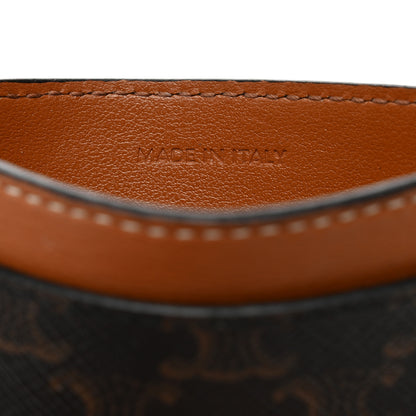 Celine Triomphe Canvas Card Holder Tan 6 of 6