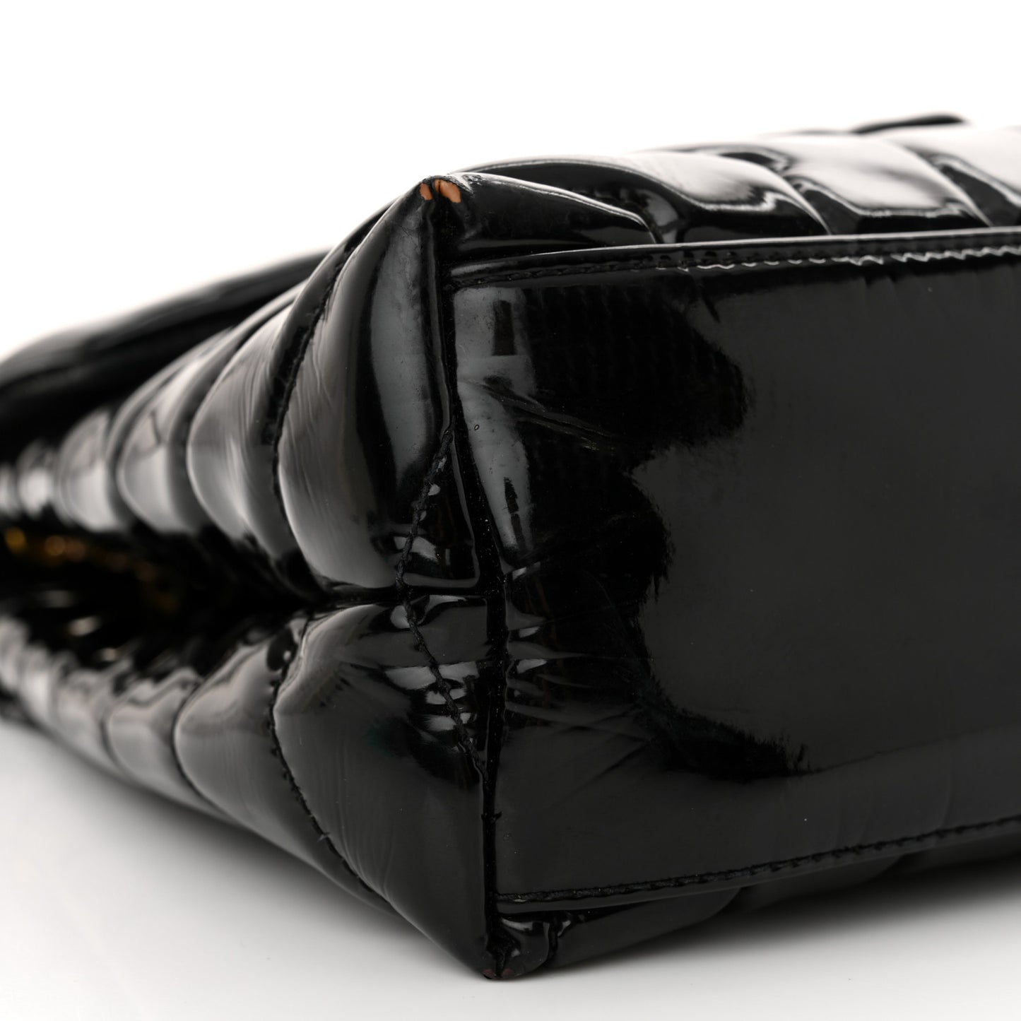 Patent Y Quilted Monogram Small Loulou Chain Satchel Black