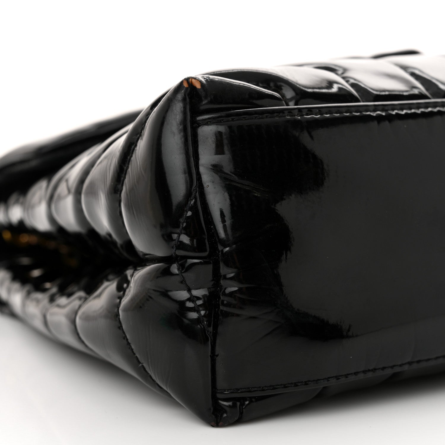 Saint Laurent Patent Y Quilted Monogram Small Loulou Chain Satchel Black 9 of 19